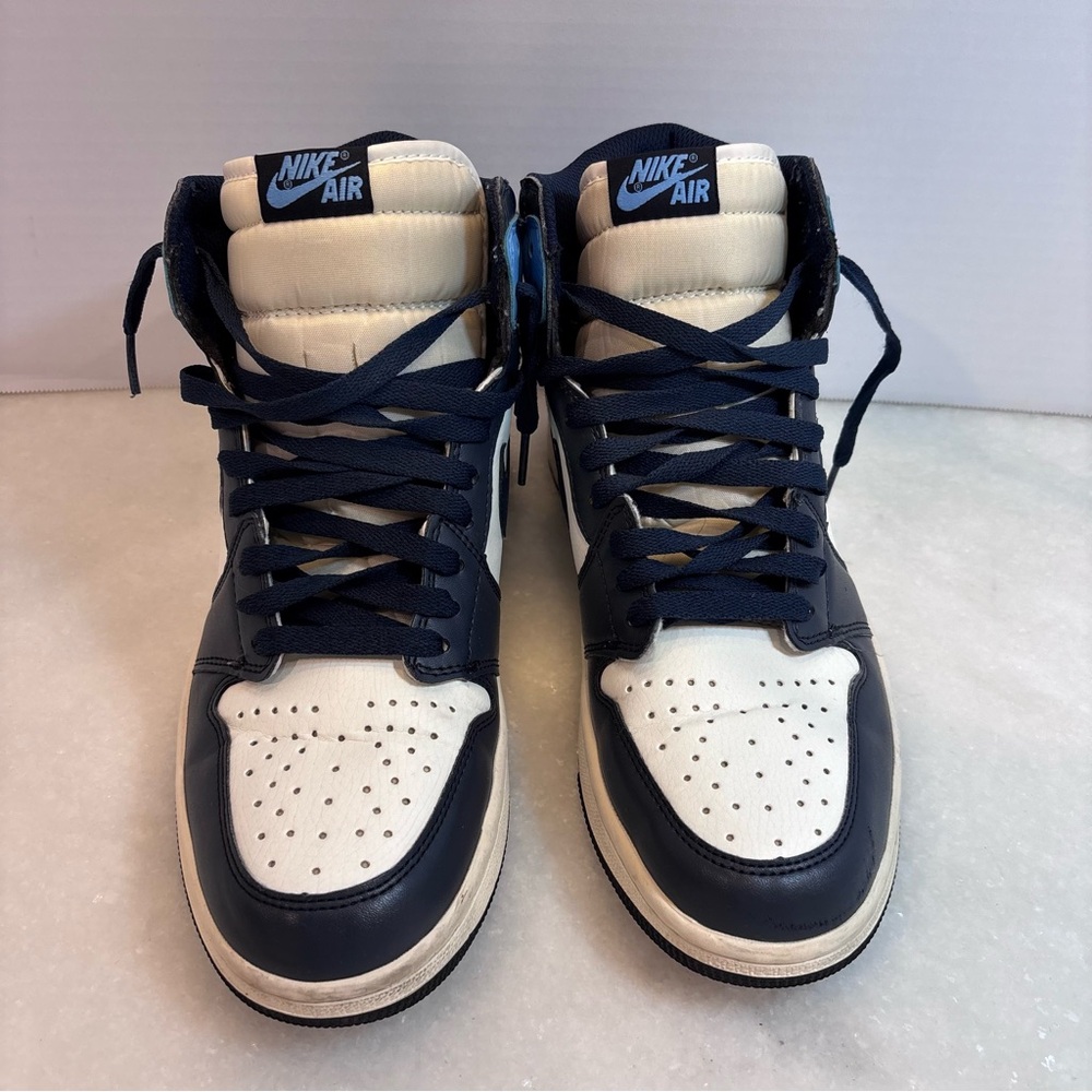 Nike Air Jordan 1 High OG Blue and White Sneakers 9.5